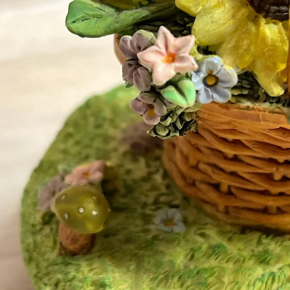 WoW! Adorable Vintage Sunflowers Mushrooms Butterfly And Flowers Candle Topper
